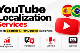 localize your youtube channel into spanish and portuguese