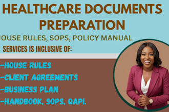write qapi, personnel files, emergency preparedness, house rules, sops, handbook