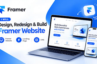 design redesign build framer website, framer landing page, framer cms