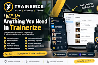 do anything you need in trainerize, workout programs and client setup