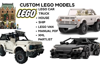 model lego car, bus, house, minifigure, truck christmas lego with XML part list