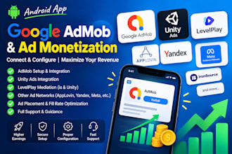 setup google admob integration, ad placement and ad networks mediation