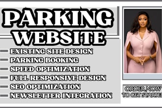 design a responsive parking company, parking lot, and parking management website