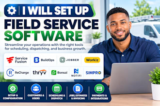 set up service fusion buildops jobber workiz recharge thryv bonsia notifi simpro