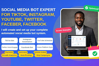 create automated social media bot tiktok instagram youtube twitter facebook bot