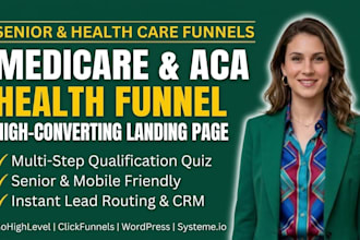 design medicare sales funnel and aca health insurance landing page