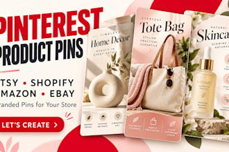 create pinterest product pins for etsy, shopify, amazon, ebay stores