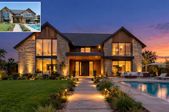 convert day to dusk, virtual twilight real estate photos in 2 hrs