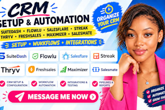setup suitedash flowlu salesflare streak thryv freshsales maximizer salesmate