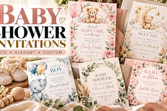 design baby shower invitation cute elegant and custom baby shower cards