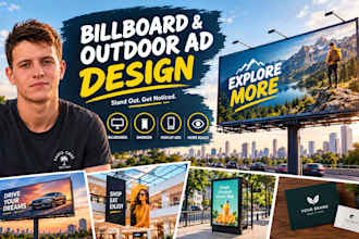 create realistic billboard mockups, outdoor advertising and brand presentations