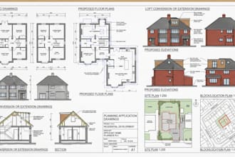 create UK loft conversion and extension planning drawings