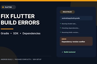 fix flutter android build, gradle and dependency errors