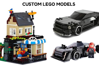 design 3d lego model lego moc car house truck minifigure toy with instruction