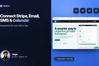 connect stripe, email, SMS or calendar to your site or app