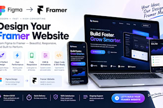 design framer website, ai saas landing page or figma to framer