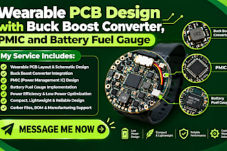 do wearable pcb design with buck boost converter, pmic and battery fuel gauge