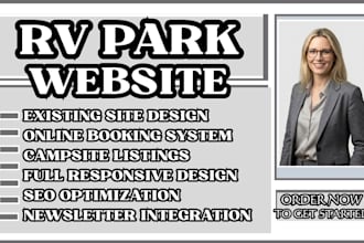 design a responsive rv park website, campground, camping, and rv resort website