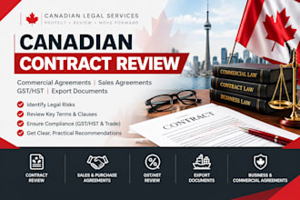 review canadian commercial contracts, sales agreements, gst hst and exports