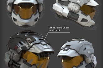 create 3d cosplay helmet, mask and armor stl model