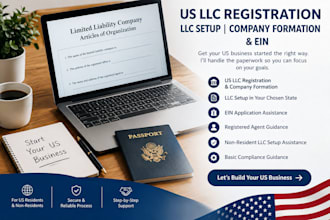 do US llc registration, llc setup, company formation and ein