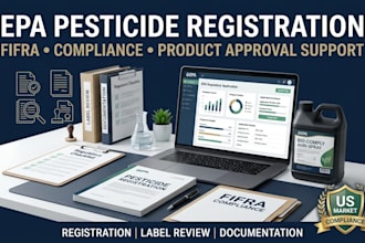 handle epa registration for pesticides, chemicals approval and fifra compliance