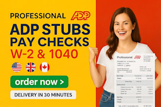 check adp, payroll, stubs, w2 ,1040, pay checks and tax return