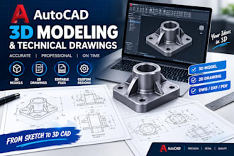 create autocad 3d models and technical drawings