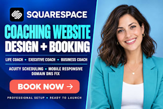 build squaresapace coaching website with acuity scheduling for life coaches
