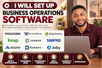 set up procore bookingkoala shipstation keap jobber simpro roofr kickserv joby