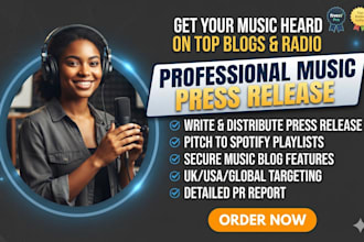 write a professional music press release and distribute