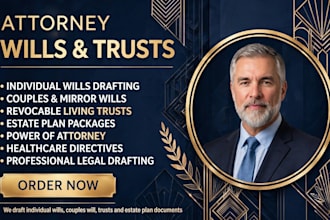 draft individual wills, couples will, trusts and estate plan documents