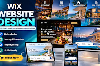 build wix restaurant hotel website vacation website and real estate listings
