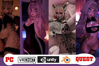do custom anime furry vrchat avatar vr character vrc avatar nsfw 3d model vtuber