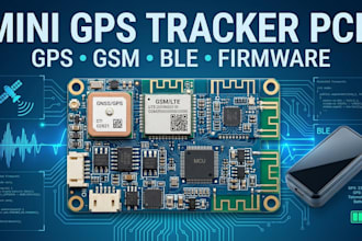design miniature gps tracker pcb, GSM, ble and embedded firmware