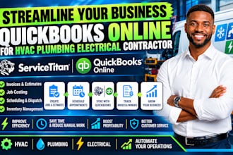 setup servicetitan quickbooks online for hvac plumbing electrical contractor