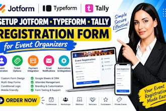 setup jotform typeform tally registration form for event organizers