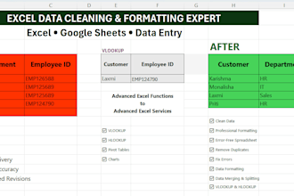 clean, format, marge, split excel data