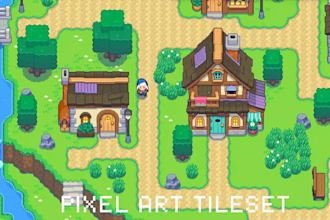 create pixel art tileset top down game art pixel environment rpg maker tile map
