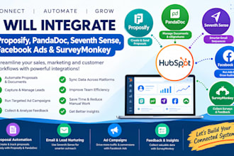 integrate proposify, pandadoc, seventh sense, facebook ads, surveymonkey