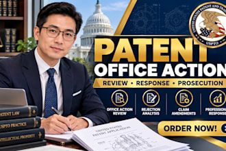 review and respond to your uspto patent office action with legal analysis