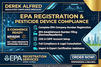 assist with epa company registration and pesticide device compliance