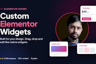 develop custom elementor widgets and addons for your wordpress site