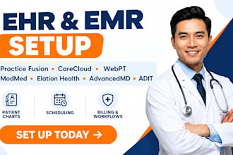 set up practice fusion carecloud webpt  modmed elation health advancedmd adit