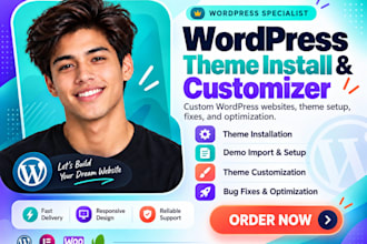 install wordpress theme, themeforest theme and customize