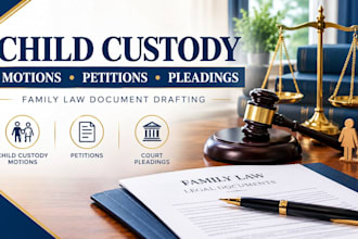 draft child custody motions and petitions for divorce and family law