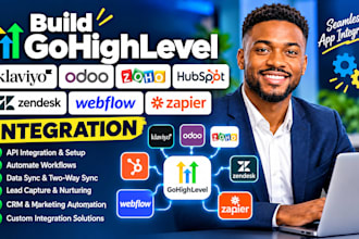 build gohighlevel klaviyo odoo zoho hubspot zendesk webflow zapier integration