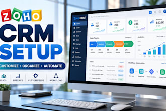 zoho CRM setup, customization, automation and sales pipeline management