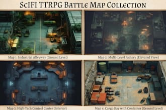 create custom dnd, rpg, sci fi battle battle maps, vttt,ttrpg map design