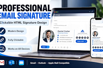 create a clickable HTML email signature for outlook, gmail and apple mail